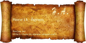 Henrik Ágnes névjegykártya